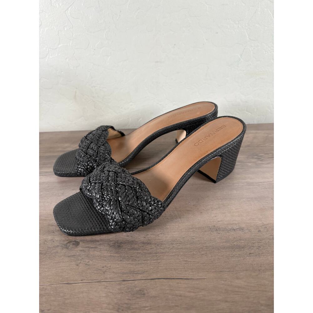 Anthropologie Bernardo Bali Heeled Mule Sandal‎ Shoes Size 10 Black